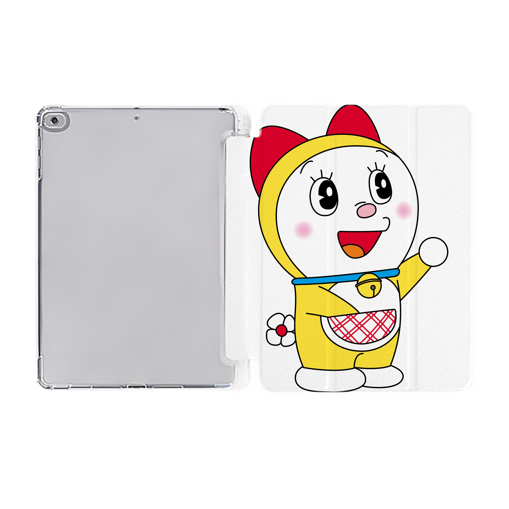 （画像用） ドラえもん ドラミ Doraemon Dorami IPad ケース ペン収納付き 三つ折りスタンド PUレザー×シリコン 対応機種9.5/10.5/10.9インチ